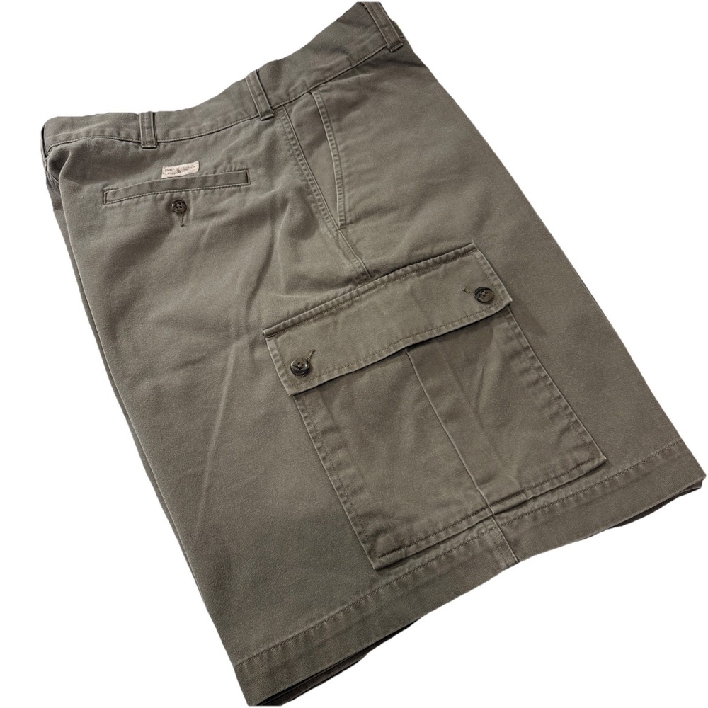 VTG Polo Ralph Lauren Men'sCargo Shorts Loden Khaki Chino Cotton Size 36 Utility